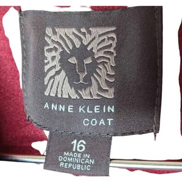 Anne Klein Red Wool Cashmere Blend Coat Women’s Size 16 Lined Winter - Picture 16 of 16